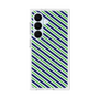 プレミアムスクエアケース with SnapMag［ Small Stripe - Navy × Green ］