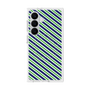 プレミアムスクエアケース with SnapMag［ Small Stripe - Navy × Green ］