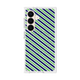 プレミアムスクエアケース with SnapMag［ Small Stripe - Navy × Green ］