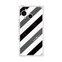 プレミアムスクエアケース with SnapMag［ Big Stripe - Black × Gray ］