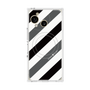 プレミアムスクエアケース with SnapMag［ Big Stripe - Black × Gray ］