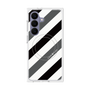 プレミアムスクエアケース with SnapMag［ Big Stripe - Black × Gray ］