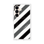 プレミアムスクエアケース with SnapMag［ Big Stripe - Black × Gray ］