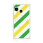 プレミアムスクエアケース with SnapMag［ Big Stripe - Green × Yellow ］