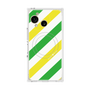 プレミアムスクエアケース with SnapMag［ Big Stripe - Green × Yellow ］