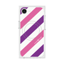 プレミアムスクエアケース with SnapMag［ Big Stripe - Purple × Pink ］