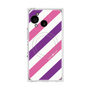 プレミアムスクエアケース with SnapMag［ Big Stripe - Purple × Pink ］