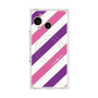 プレミアムスクエアケース with SnapMag［ Big Stripe - Purple × Pink ］