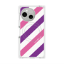 プレミアムスクエアケース with SnapMag［ Big Stripe - Purple × Pink ］