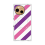 プレミアムスクエアケース with SnapMag［ Big Stripe - Purple × Pink ］