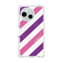 プレミアムスクエアケース with SnapMag［ Big Stripe - Purple × Pink ］