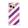 プレミアムスクエアケース with SnapMag［ Big Stripe - Purple × Pink ］