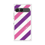 プレミアムスクエアケース with SnapMag［ Big Stripe - Purple × Pink ］