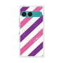 プレミアムスクエアケース with SnapMag［ Big Stripe - Purple × Pink ］