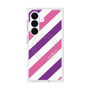 プレミアムスクエアケース with SnapMag［ Big Stripe - Purple × Pink ］