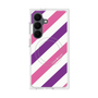プレミアムスクエアケース with SnapMag［ Big Stripe - Purple × Pink ］
