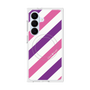 プレミアムスクエアケース with SnapMag［ Big Stripe - Purple × Pink ］