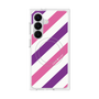 プレミアムスクエアケース with SnapMag［ Big Stripe - Purple × Pink ］