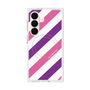プレミアムスクエアケース with SnapMag［ Big Stripe - Purple × Pink ］