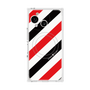 プレミアムスクエアケース with SnapMag［ Big Stripe - Red × Black ］