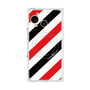 プレミアムスクエアケース with SnapMag［ Big Stripe - Red × Black ］
