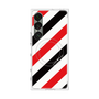 プレミアムスクエアケース with SnapMag［ Big Stripe - Red × Black ］