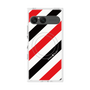 プレミアムスクエアケース with SnapMag［ Big Stripe - Red × Black ］