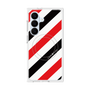 プレミアムスクエアケース with SnapMag［ Big Stripe - Red × Black ］