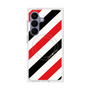 プレミアムスクエアケース with SnapMag［ Big Stripe - Red × Black ］