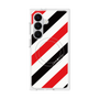 プレミアムスクエアケース with SnapMag［ Big Stripe - Red × Black ］