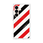 プレミアムスクエアケース with SnapMag［ Big Stripe - Red × Black ］