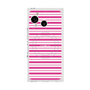 プレミアムスクエアケース with SnapMag［ Small Border - Pink ］