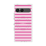 プレミアムスクエアケース with SnapMag［ Small Border - Pink ］