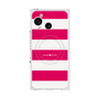 プレミアムスクエアケース with SnapMag［ Big Border - Pink ］