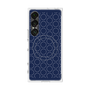 プレミアムスクエアケース with SnapMag［ Dot Circle - Navy ］