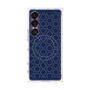プレミアムスクエアケース with SnapMag［ Dot Circle - Navy ］