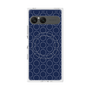 プレミアムスクエアケース with SnapMag［ Dot Circle - Navy ］