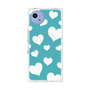 プレミアムスクエアケース with SnapMag［ Dot Hearts - Blue ］