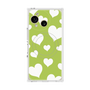 プレミアムスクエアケース with SnapMag［ Dot Hearts - Green ］