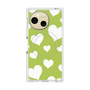 プレミアムスクエアケース with SnapMag［ Dot Hearts - Green ］