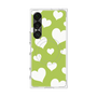 プレミアムスクエアケース with SnapMag［ Dot Hearts - Green ］