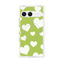 プレミアムスクエアケース with SnapMag［ Dot Hearts - Green ］