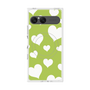 プレミアムスクエアケース with SnapMag［ Dot Hearts - Green ］