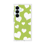 プレミアムスクエアケース with SnapMag［ Dot Hearts - Green ］