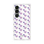 プレミアムスクエアケース with SnapMag［ Stripe Hearts - Purple ］