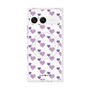 プレミアムスクエアケース with SnapMag［ Stripe Hearts - Purple ］