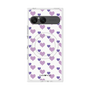 プレミアムスクエアケース with SnapMag［ Stripe Hearts - Purple ］