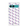 プレミアムスクエアケース with SnapMag［ Stripe Hearts - Purple ］