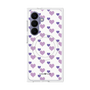 プレミアムスクエアケース with SnapMag［ Stripe Hearts - Purple ］