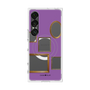 プレミアムスクエアケース with SnapMag［ Photo Frames - Purple ］